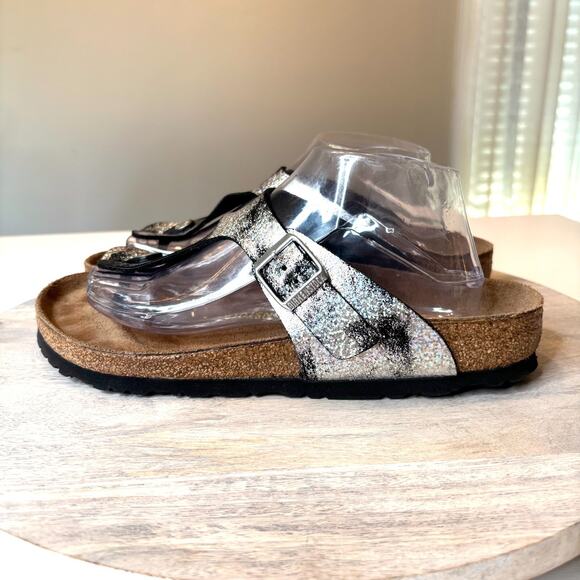 Birkenstock Birks Gizeh Black Birko-Flor Thong Sandals Shoes US Size 10 - Picture 5 of 12